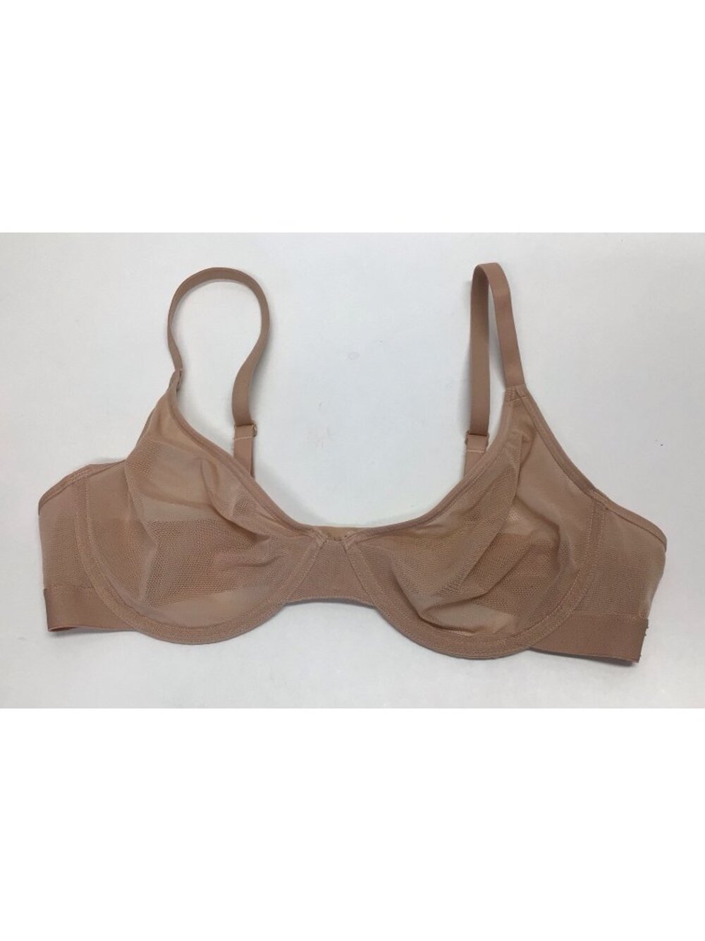 Negative Bra Beige Sheer Underwire Back Closure Size 38B